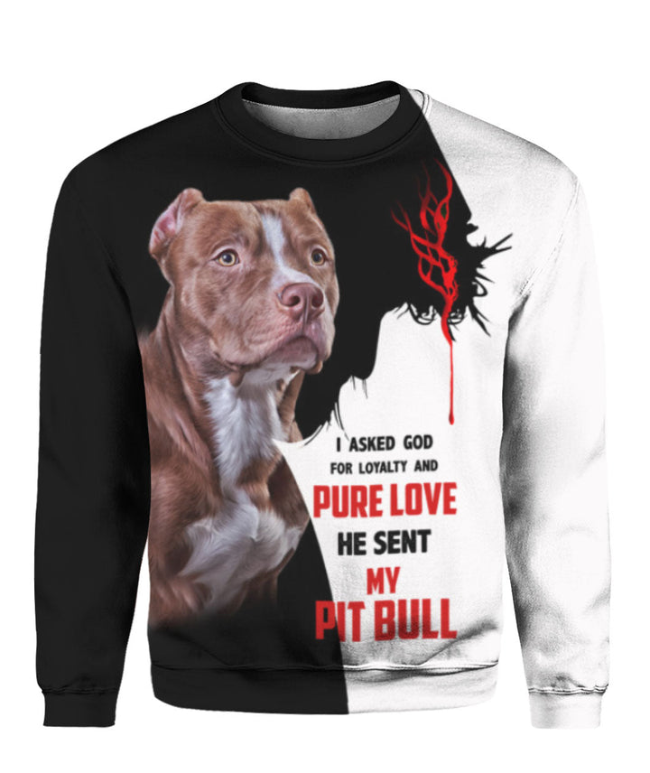 Premium God Sent Me My Pit Bull 3D All Over Print | For Men & Women | Adult | HP938-BehighStyle