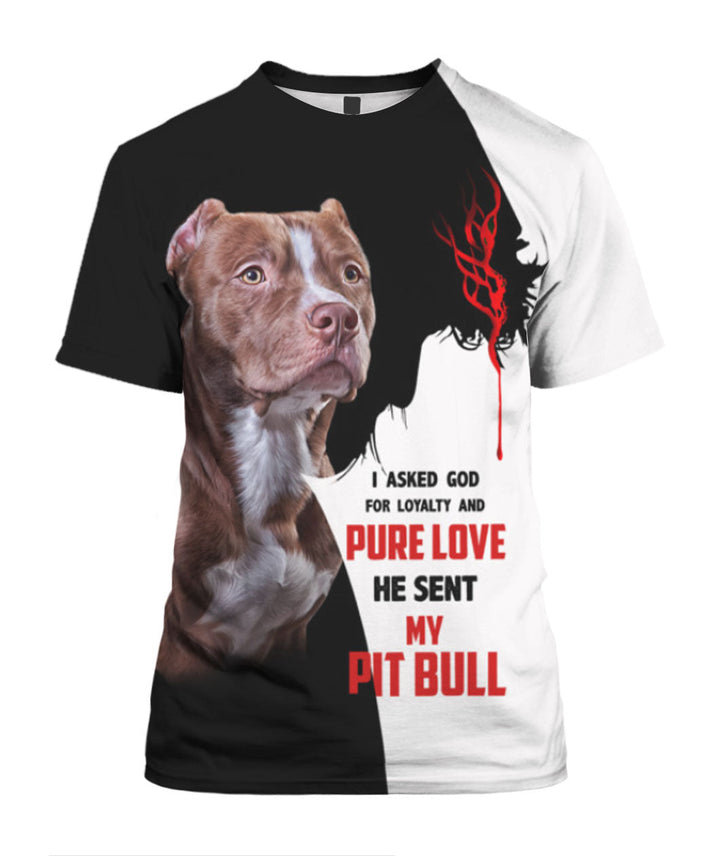 Premium God Sent Me My Pit Bull 3D All Over Print | For Men & Women | Adult | HP938-BehighStyle