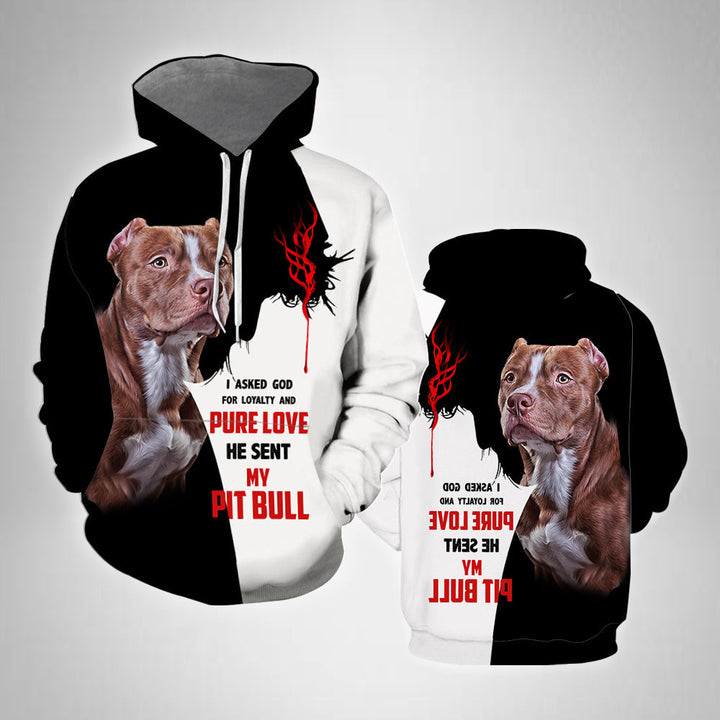 Premium God Sent Me My Pit Bull 3D All Over Print | For Men & Women | Adult | HP938-BehighStyle