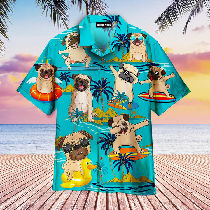 Pug Dog Surfing Aloha Hawaiian Shirt | For Men & Women | HW591-BehighStyle