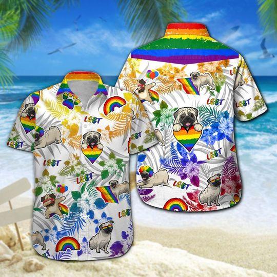 Pug LGBT Hawaiian Shirt | For Men & Women | HW6364-BehighStyle