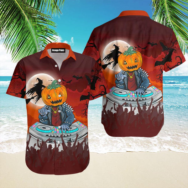 Pumpkin DJ Music Halloween Party Hawaiian Shirt | For Men & Women | HW2650-BehighStyle