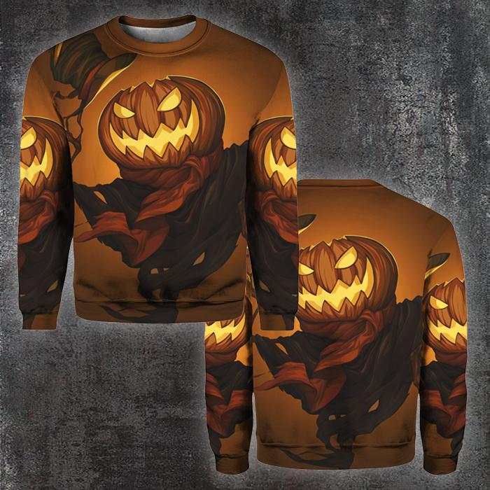 Pumpkin Face Halloween 3D All Over Print | For Men & Women | Adult | HP1452-BehighStyle