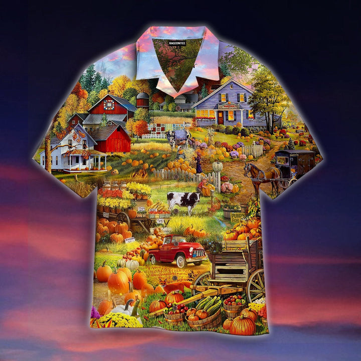 Pumpkin Havest Time Farmer Halloween Hawaiian Shirt | For Men & Women | HW1839-BehighStyle