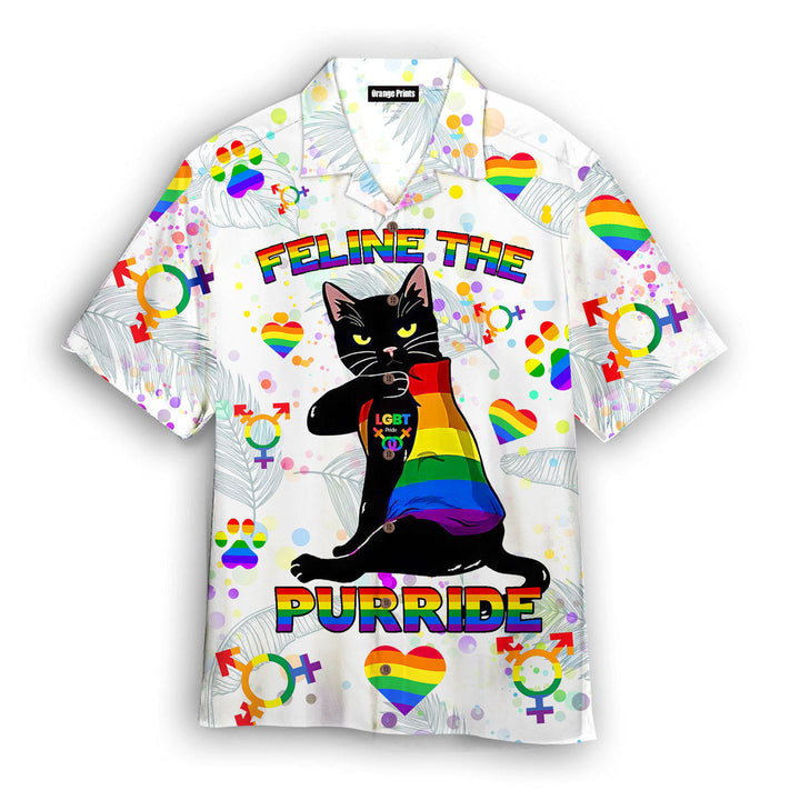 Purride Funny Cat Lovers LGBT Pride Awareness Aloha Hawaiian Shirt | For Men & Women | HW504-BehighStyle