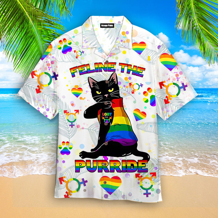 Purride Funny Cat Lovers LGBT Pride Awareness Aloha Hawaiian Shirt | For Men & Women | HW504-BehighStyle