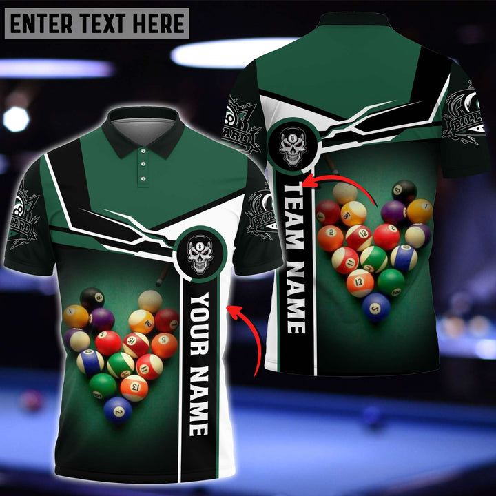 Maxcorners Personalized Name Billiards Master Polo Shirt (Multi Color Options)