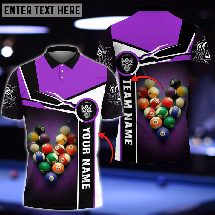 Maxcorners Personalized Name Billiards Master Polo Shirt (Multi Color Options)