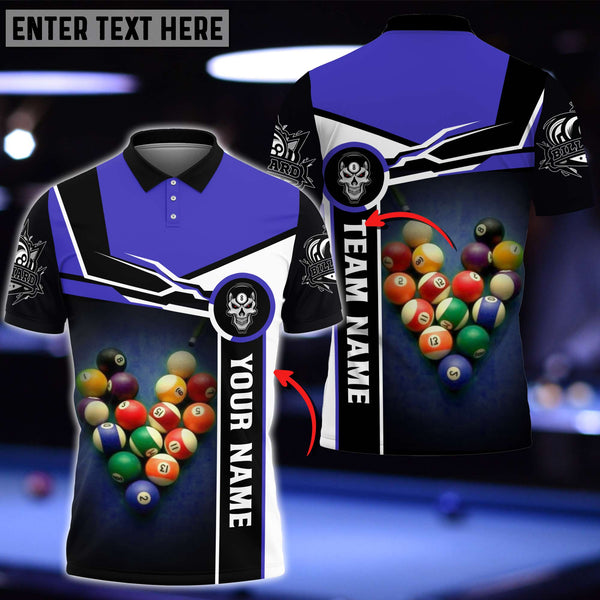 Maxcorners Personalized Name Billiards Master Polo Shirt (Multi Color Options)