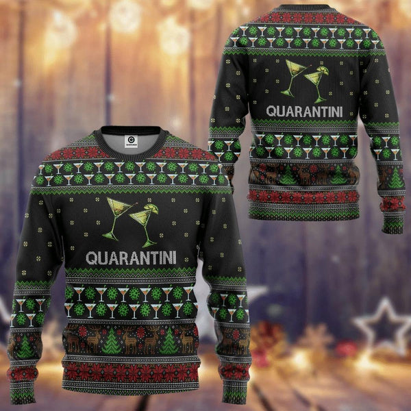 Quarantini Ugly Christmas Sweater | For Men & Women | Adult | US1258-BehighStyle