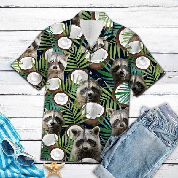 Raccoon Coconut Tropical Hawaiian Shirt | HW2972