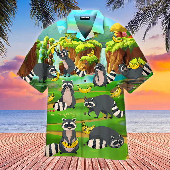 Raccoon Loves Banana Hawaiian Shirt | For Men & Women | HW2449-BehighStyle