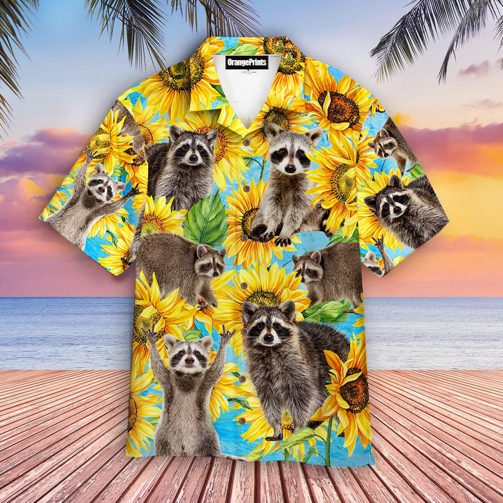 Raccoon Loves Sunflower Hawaiian Shirt | For Men & Women | HW2422-BehighStyle