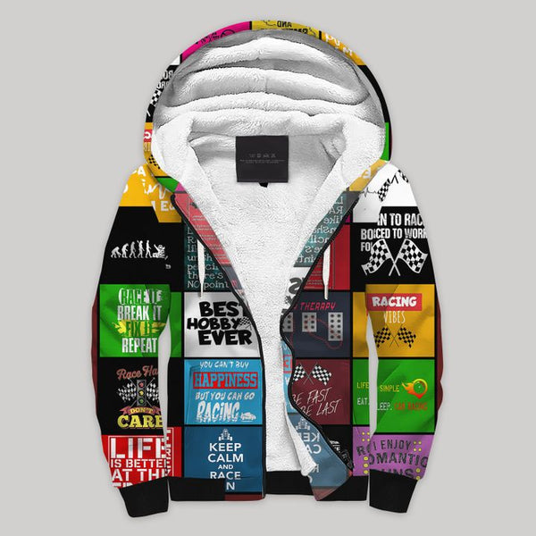 Racing Sherpa Fleece Zip Hoodie All Over Print | FZ676