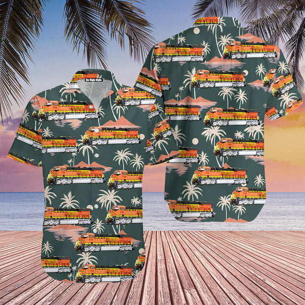 Railway GE Tier 4 Locomotive Aloha Hawaiian Shirt | HW3046