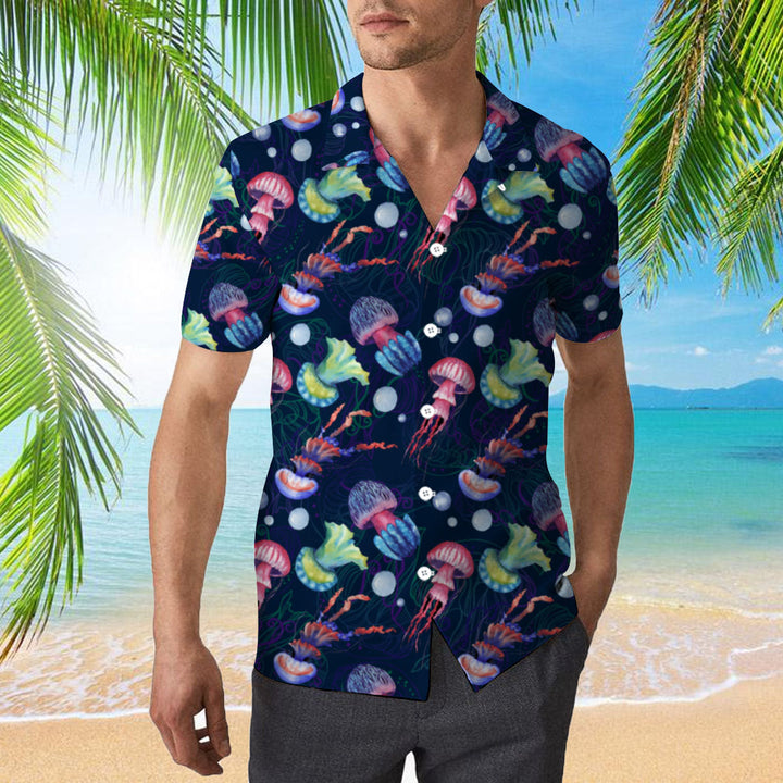 Rainbow Jellyfish Pattern Hawaiian Shirt | For Men & Women | HW2063-BehighStyle