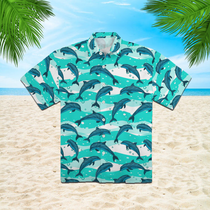 Realistic Dolphins In The Sea Hawaiian Shirt | For Men & Women | HW897-BehighStyle