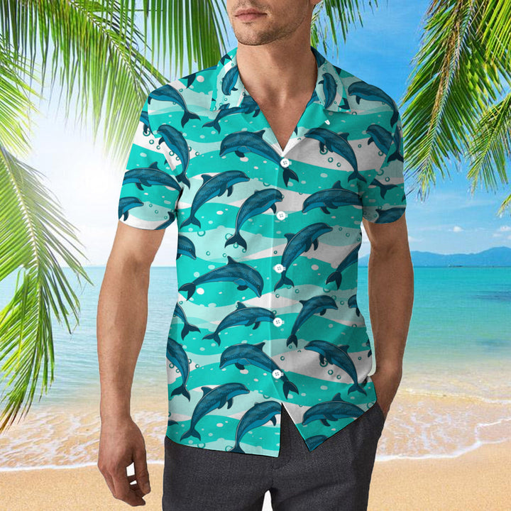 Realistic Dolphins In The Sea Hawaiian Shirt | For Men & Women | HW897-BehighStyle