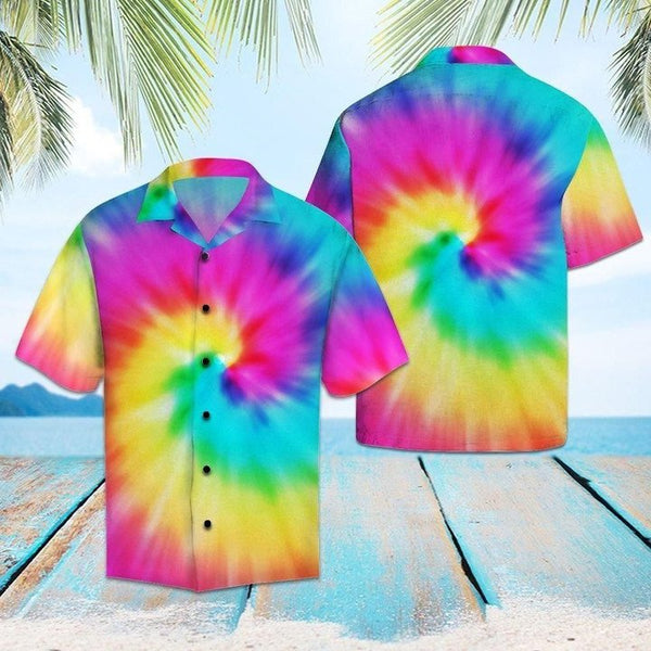 Realistic Spiral Tie Dye Hawaiian Shirt | For Men & Women | HW1470-BehighStyle