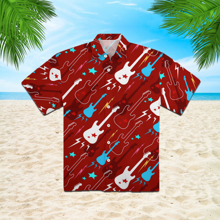 Red Electric Guitar Hawaiian Shirt | For Men & Women | HW1119-BehighStyle