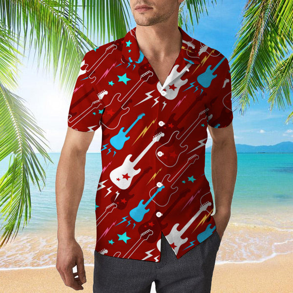 Red Electric Guitar Hawaiian Shirt | For Men & Women | HW1119-BehighStyle