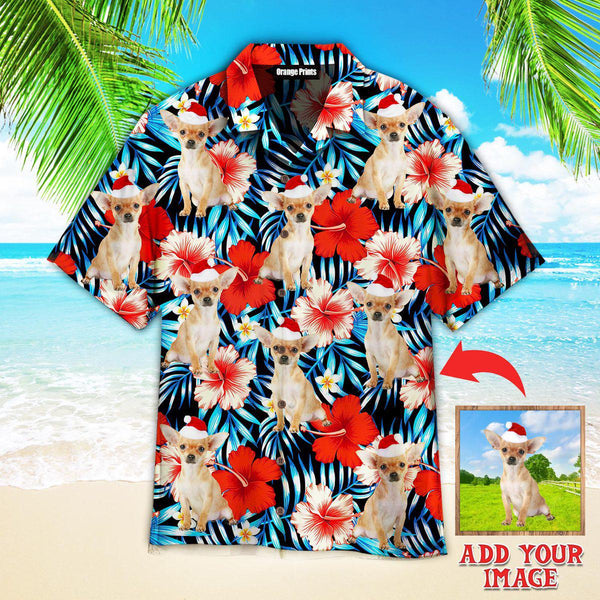 Red Floral Tropical Custom Photo Hawaiian Shirt | P260