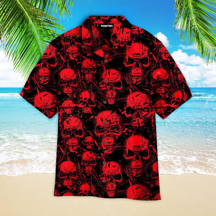 Red Horor Skull Halloween Hawaiian Shirt | For Men & Women | HW2625-BehighStyle