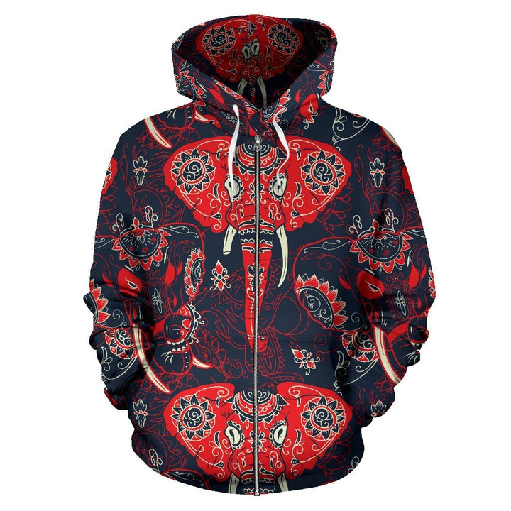 Red Indian Elephant Pattern 3D All Over Print | For Men & Women | Adult | HP906-BehighStyle