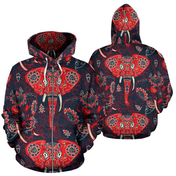 Red Indian Elephant Pattern 3D All Over Print | For Men & Women | Adult | HP906-BehighStyle