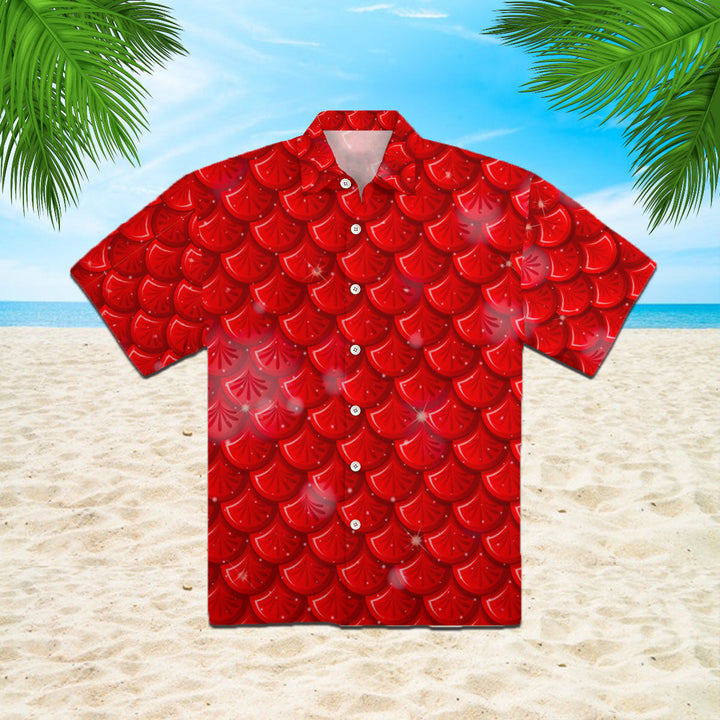 Red Mermaid Scales Hawaiian Shirt | For Men & Women | HW395-BehighStyle