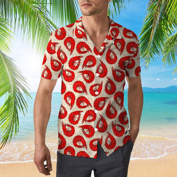 Red Shrimps Pattern Hawaiian Shirt | For Men & Women | HW805-BehighStyle