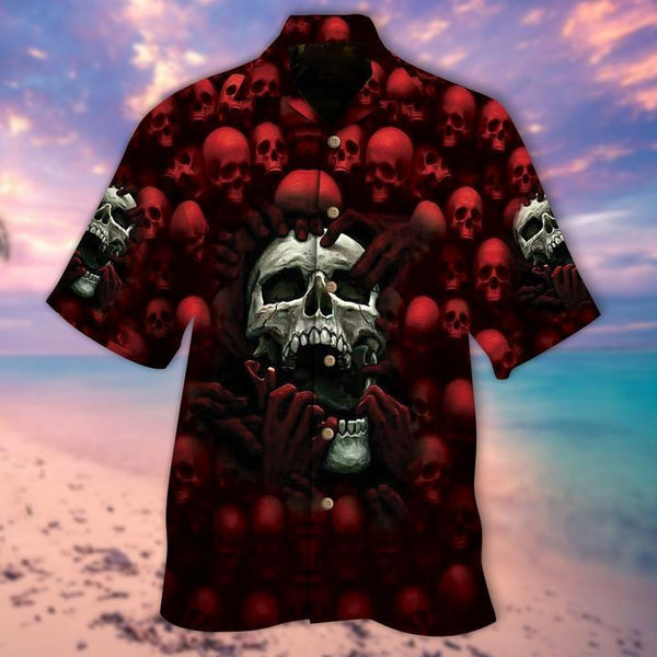 Red Skull Hawaiian Shirt | For Men & Women | HW2800-BehighStyle