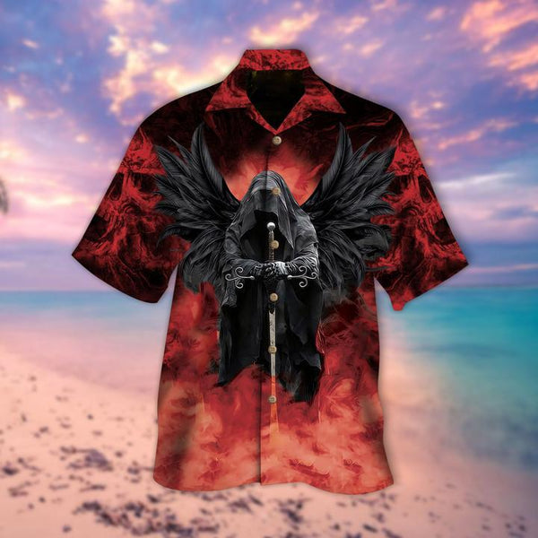 Red Smoke Skull Halloween Hawaiian Shirt | For Men & Women | HW2675-BehighStyle