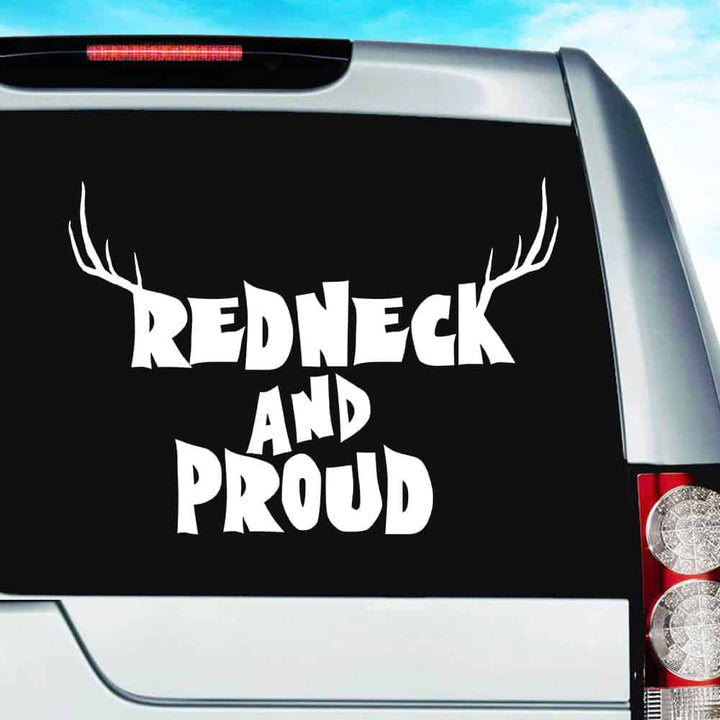 Redneck And Proud Deer Car Decal Sticker | Waterproof | PVC Vinyl | CS1234-BehighStyle