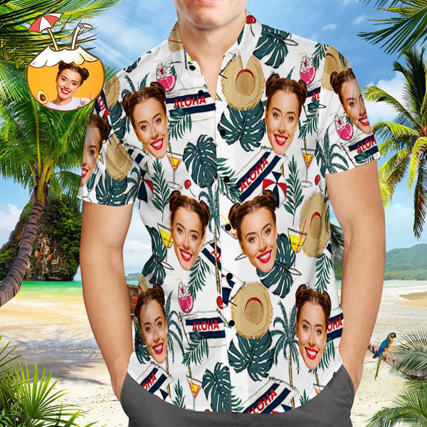 Regular Fit Short Sleeve Shirts Custom Photo Hawaiian Shirt | P194