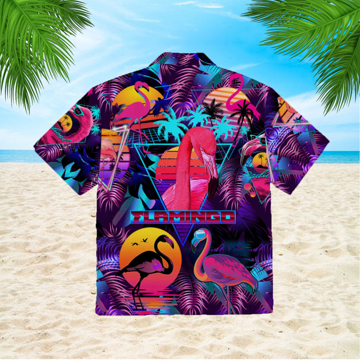 Retro Neon Tropical Flamingo Hawaiian Shirt | For Men & Women | HW1851-BehighStyle