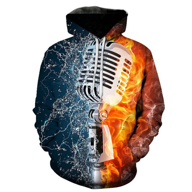 Rock Music Microphone Flame 3D All Over Print | For Men & Women | Adult | HP590-BehighStyle