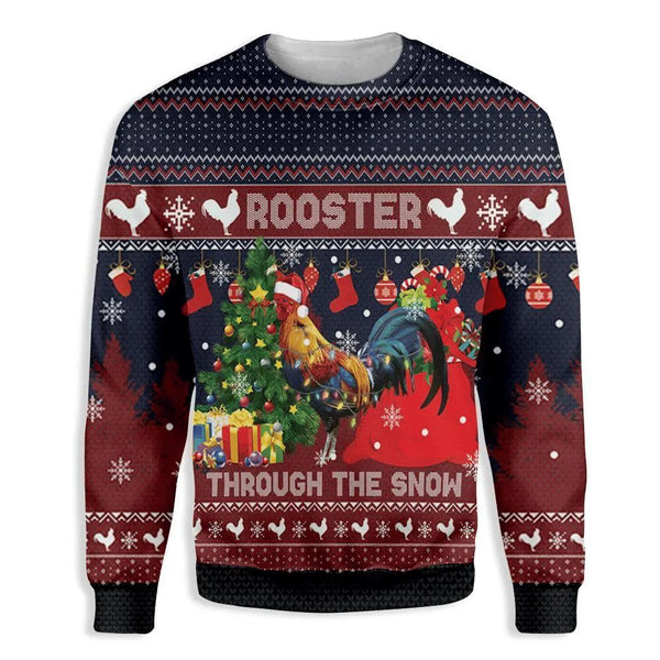 Rooster Through The Snow Ugly Christmas Sweater | Adult | US2170