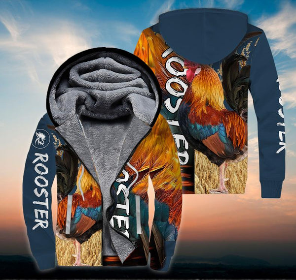 Rooster Wheat Field Fleece Zip Hoodie All Over Print | FZ406
