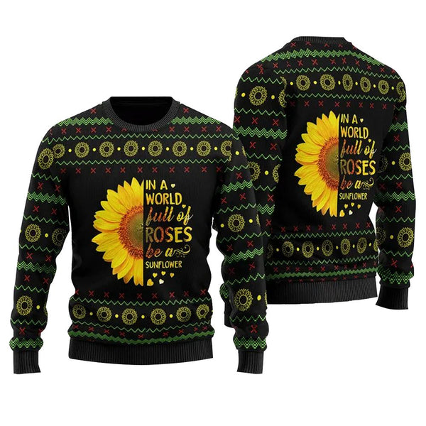 Roses Be A Sunflower Ugly Christmas Sweater | Adult | US2202