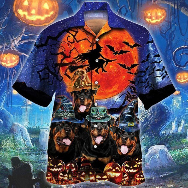 Rottweiler Dog Lovers Halloween Night Hawaiian Shirt | For Men & Women | HW2606-BehighStyle