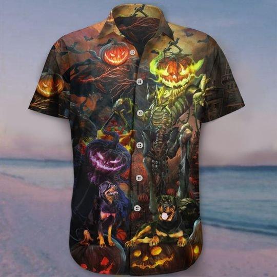Rottweiler Dog Pumpkin King Hawaiian Shirt | HW2898