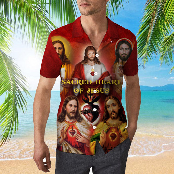 Sacred Heart Of Jesus Hawaiian Shirt | For Men & Women | HW2191-BehighStyle