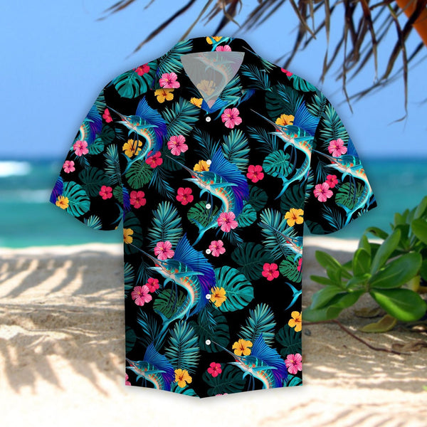 Sailfishs Hibiscus Tropical Fishing Hawaiian Shirt | For Men & Women | HW1428-BehighStyle