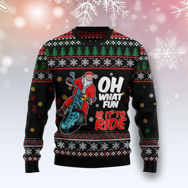 Santa And MotorUgly Christmas Sweater | For Men & Women | Adult | US1503-BehighStyle