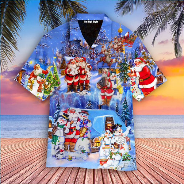 Santa And Snowman Best Friends Christmas Hawaiian Shirt With Pocket| SP1073