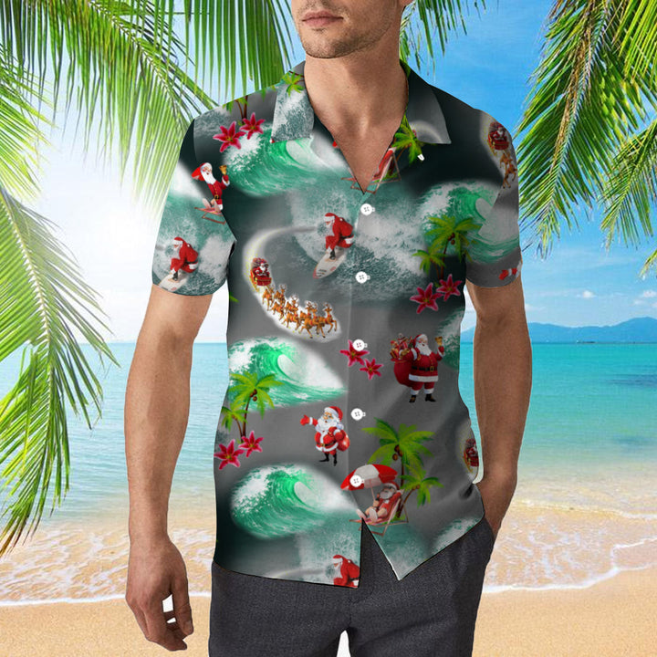 Santa Beach Christmas Hawaiian Shirt | For Men & Women | HW2028-BehighStyle