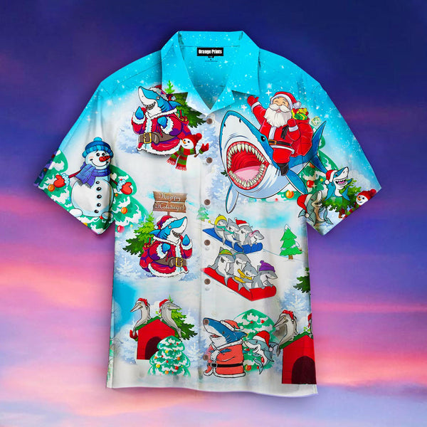 Santa Christmas Shark Hawaiian Shirt | For Men & Women | HW2702-BehighStyle