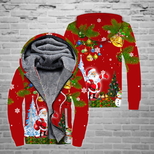 Santa Claus Christmas Fleece Zip Hoodie All Over Print | FZ266