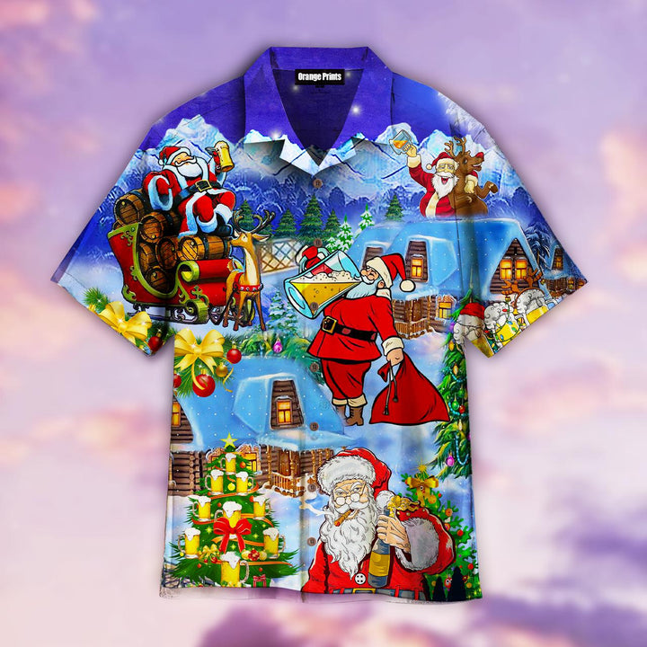 Santa Claus Drinking Beer Hawaiian Shirt | For Men & Women | HW2069-BehighStyle